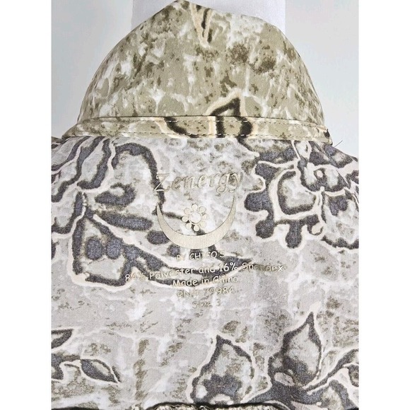 Chico's Zenergy~Woman Sz. 3(XL)~Green/Brown Floral Print Full Zip Jacket Stretch - Picture 4 of 9